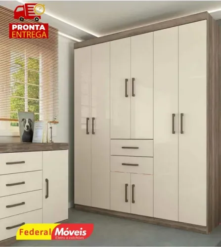 Guarda Roupa 8 Portas e 2 Gavetas Novo Pronta Entrega 