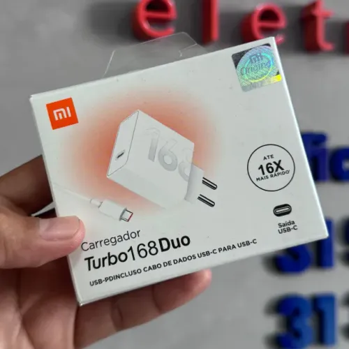 Carregador Turbo Tipo C 168W para Todos Xiaomi Mi Note e Poco Samsung Motorola