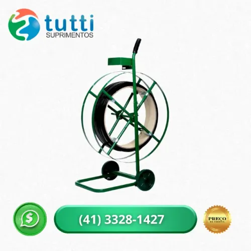 CARRINHO DESBOBINADOR PARA FITA PET DE ARQUEAR -  COM SUPORTE PARA SELO | QUEIMA DE ESTOQU