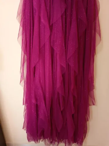 Vestido Festa Fucsia com Brilho 