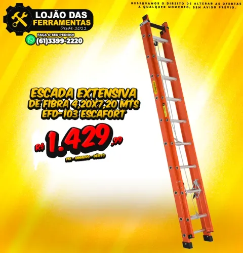 Escada Extensiva de Fibra 4,20x7,20 MTS EFD-103 Escafort