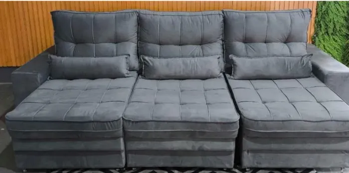 Sofá retrátil reclinável 2,90 com pilow de 18 cm  D33