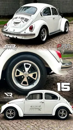 Roda aro 15 Rm Volkswagen fusca 4x130 diamantada com preto 