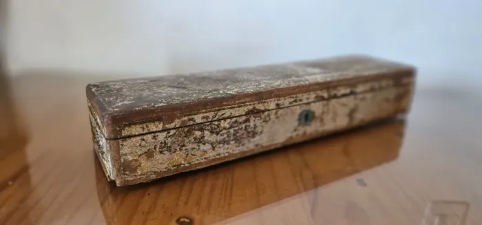 Caixa antiga de porta agulhas de crochet