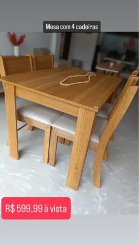 Mesa com 4 Cadeiras- Produto Novo Lacrado de Fábrica 