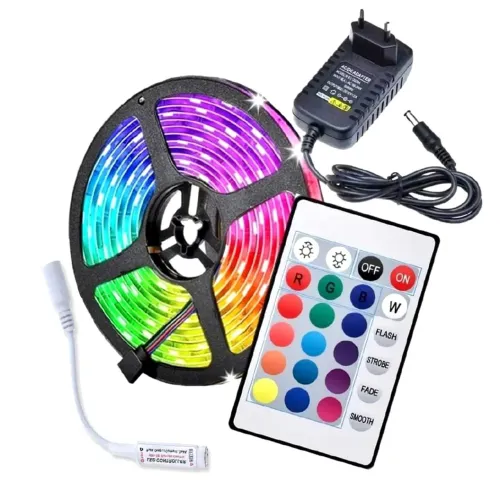 Fita led RGB com controle ou toda branca acompanha fonte