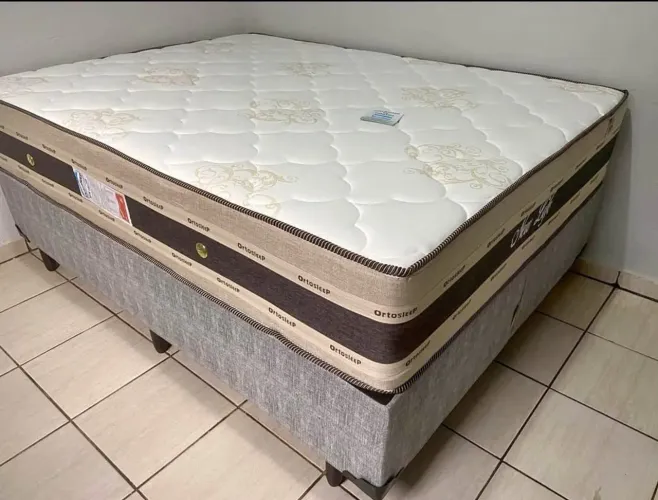 Cama Box e colchão de 35 cm molas ensacadas