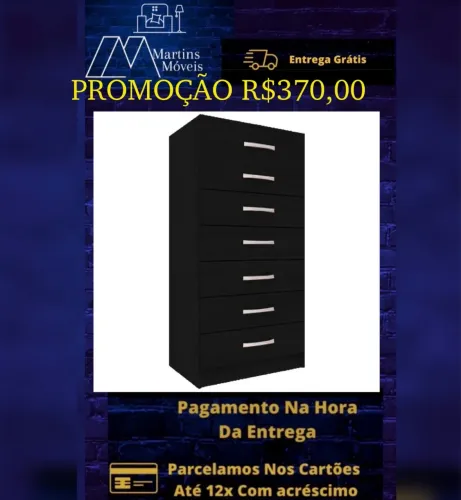 GRANDE PROMOÇÃO CÔMODA 07 GAVETAS ENTREGA GRATIS ACEITA CARTÃO
