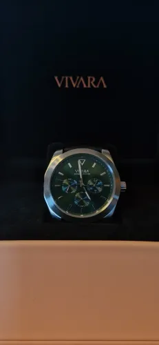 RELÓGIO VIVARA PANTANAL MASCULINO COURO PRETO