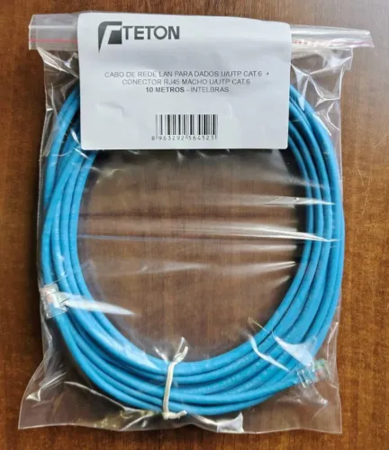 CABO DE REDE PATCH CORD UTP CAT.6 10M AZUL