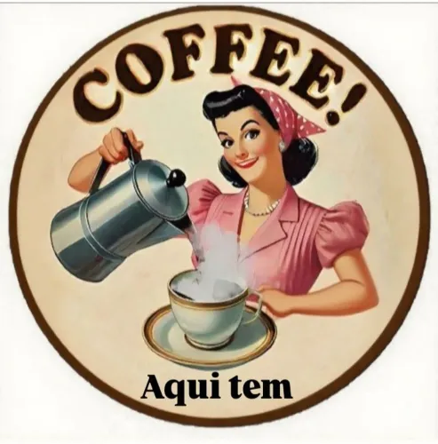 Placa aqui tem café para comércio, área externa, frente e verso 