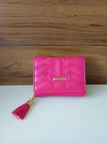 Carteira feminina rosa pink Baoluolan - couro PU + frete grátis na Grande Aracaju