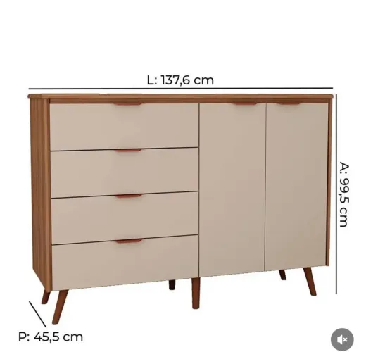 CÔMODA VALENTINA 100% MDF