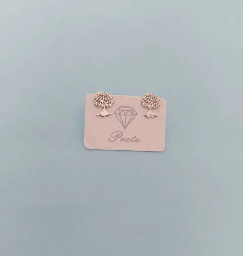 Brinco árvore da vida Prata 925 legítima 