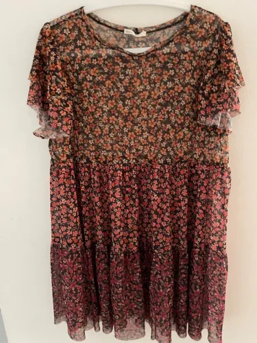 Vestido Floral Transparente tule 