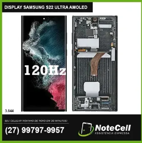 Tela/Display P/ Samsung S22 Ultra Amoled 120Hz Qualidade Igual a Original - Pronto em 30m!