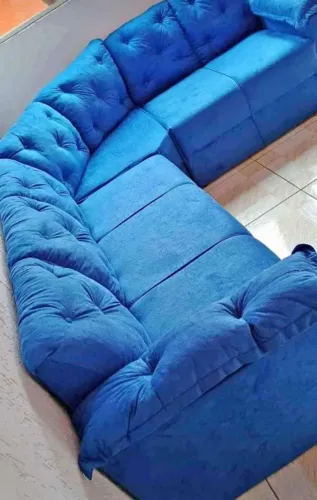 Sofá de Canto com Braço Design Moderno em Tecido Suede Direto da Fábrica!!