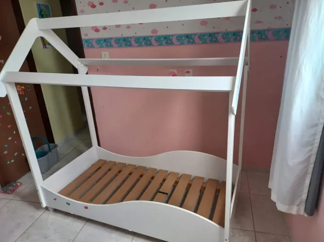 Cama montessoriana casinha com colchão ortobom