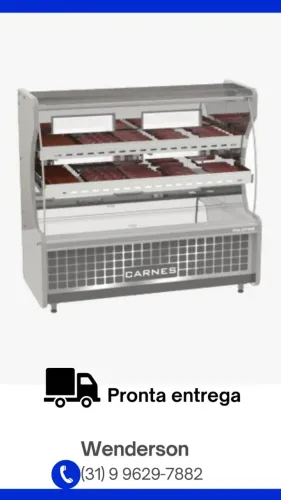 Balcão de Açougue Avícola Inox Vidro Curvo 2M Polofrio 1205 220v Novo