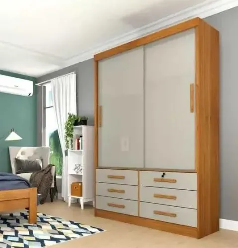 Guarda Roupa 2 Portas 6 Gavetas com Chave Novo Varios Modelos