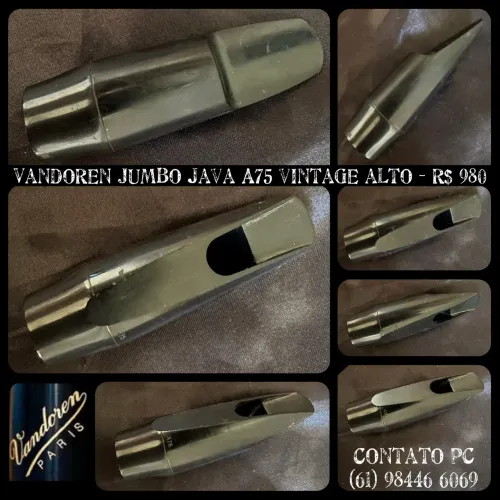Boquilha para Sax Alto Vandoren Jumbo Java A75 (com rampa)