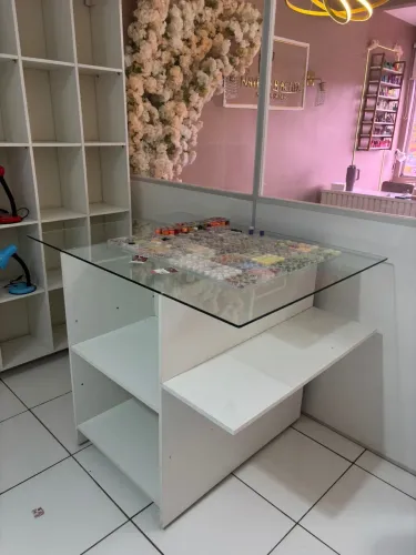 Mesa tampo de vidro