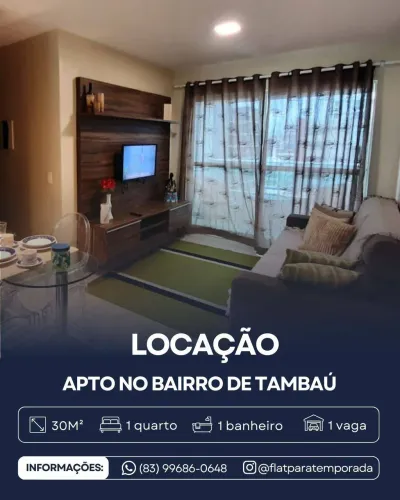 Apartamento 01 quarto em Tambaú, João Pessoa  PB