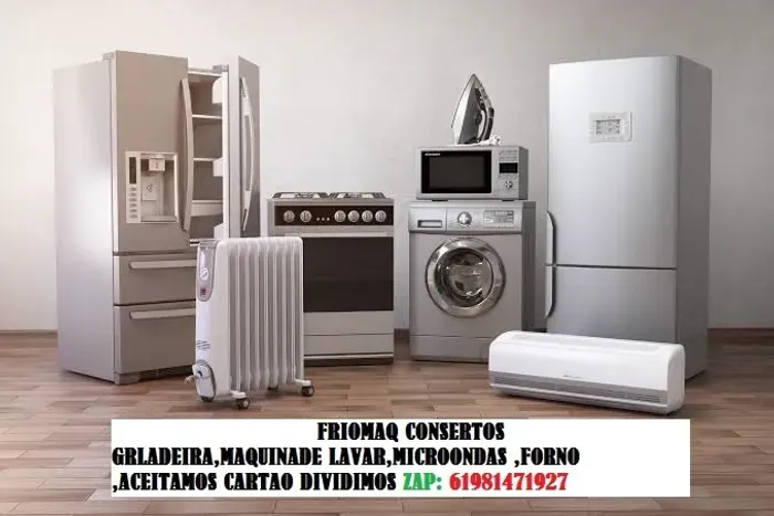 FRIOMAQ CONSERTO DE GELADEIRA MICROONDAS FORNO MAQUINA DE LAVAR ACEITAMOS CARTAO DIVIDIMOS