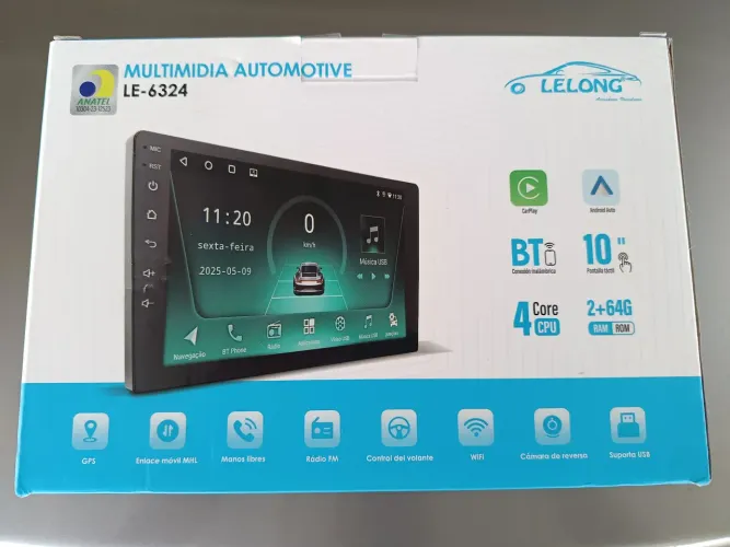 Multimídia Android 10 polegadas 