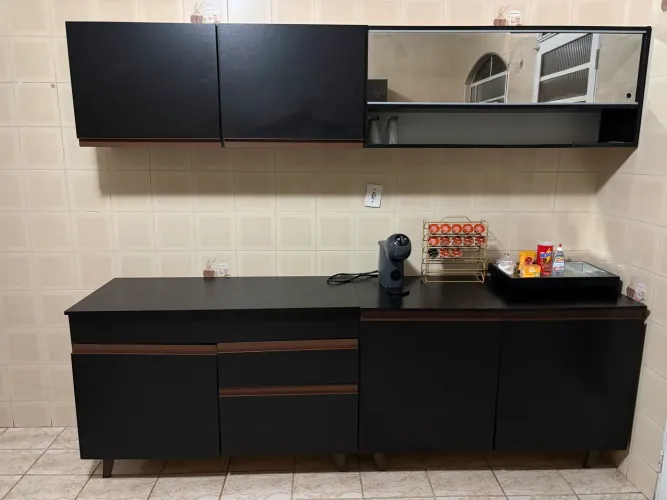 Armário de cozinha Madesa Reims na cor preta