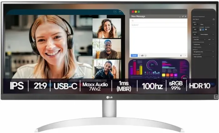 Monitor LG UltraWide NOVO NA CAIXA - IPS de 29", 21:9, USB-C, 7Wx2 MaxxAudio®, sRGB