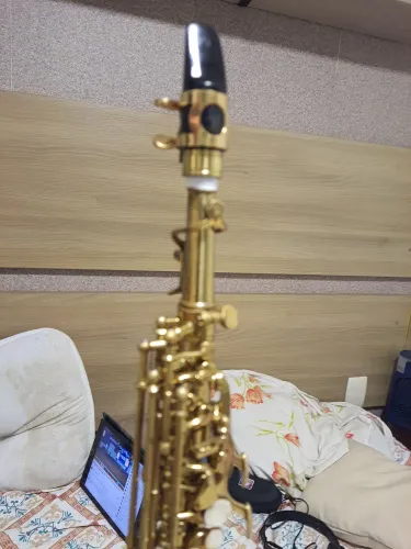 Sax soprano Michael WSSM35- excelente boquilha Everton 