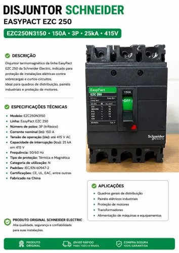 Disjuntor Schneider 150A - novo 