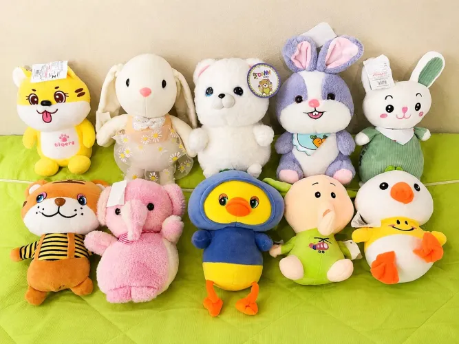 LOTE COM 10 BICHINHOS DE PELÚCIA - NOVOS E COM ETIQUETA