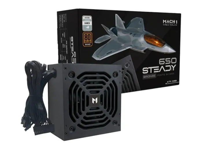 Fonte MACH1 Steady 650w, 80 Plus Bronze. Nova na caixa.