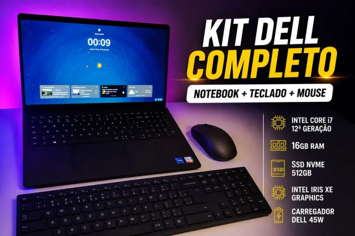 Notebook Dell Inspiron 15 i7 12ª Geração + Kit Dell Original (Teclado e Mouse)