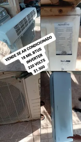 Vendo ar split 18.000 BTUs marca agratto.
