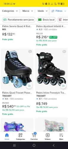 Patins pouco usado