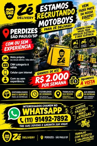 Vaga disponível para entregadores