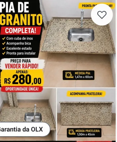 PIA DE GRANITO COMPLETA . 