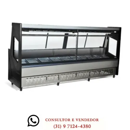 Balcão de Açougue 3 Metros Preto Polar 220v