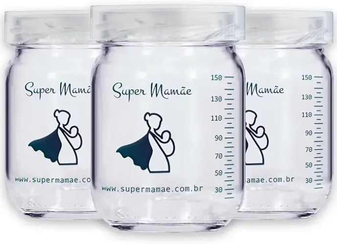 POTE DE VIDRO PARA LEITE MATERNO