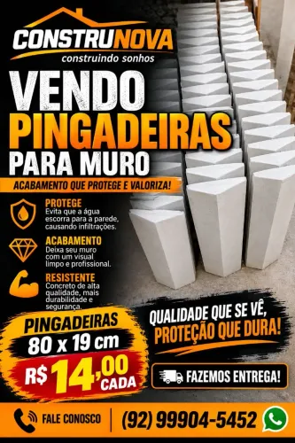 Pingadeiras casinha medindo 19x80.