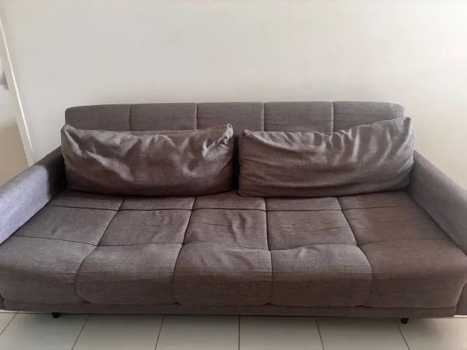 Sofá e sofá cama linho cinza