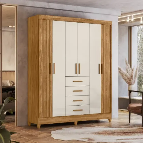 Guarda-roupa 6 Portas e 4 Gavetas Aruba
