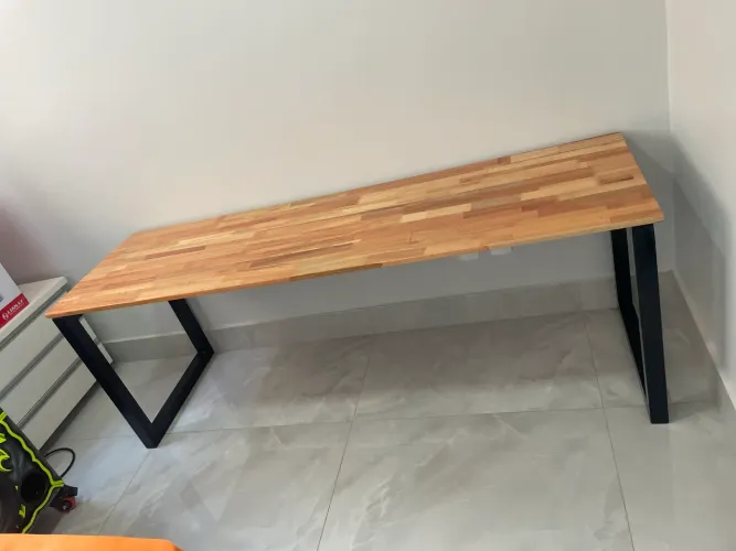 Mesa Gamer 2,00X60 (Tampo Madeira)