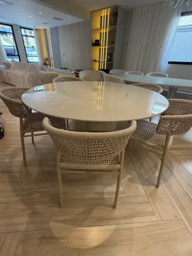 MESA DE JANTAR ALTO PADRÃO 1,50 M + 5 CADEIRAS KASALEVE | CORDA NÁUTICA