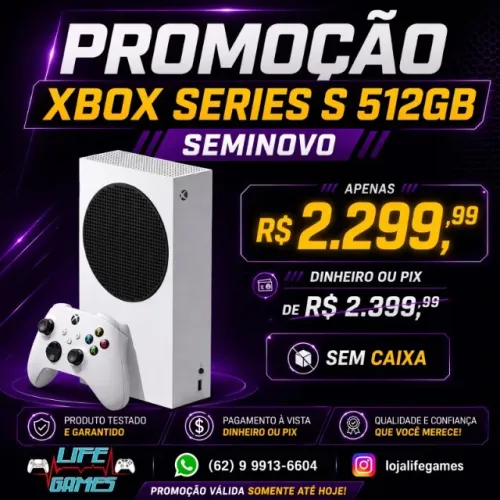 Xbox Series S seminovo com garantia, loja física