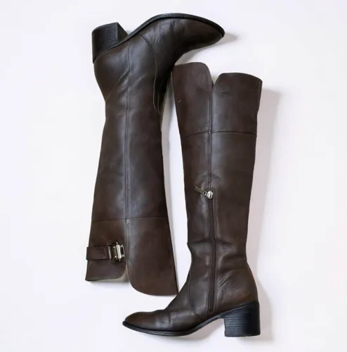 bota feminina de couro legítimo marca gino ventorl tamanho 37