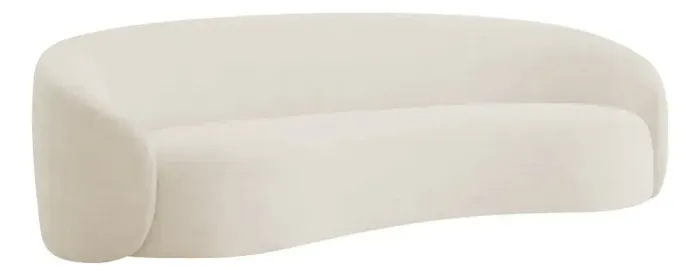 Sofá 3 Lugares 200cm Orgânico Luxo Recepção Amore Bouclé